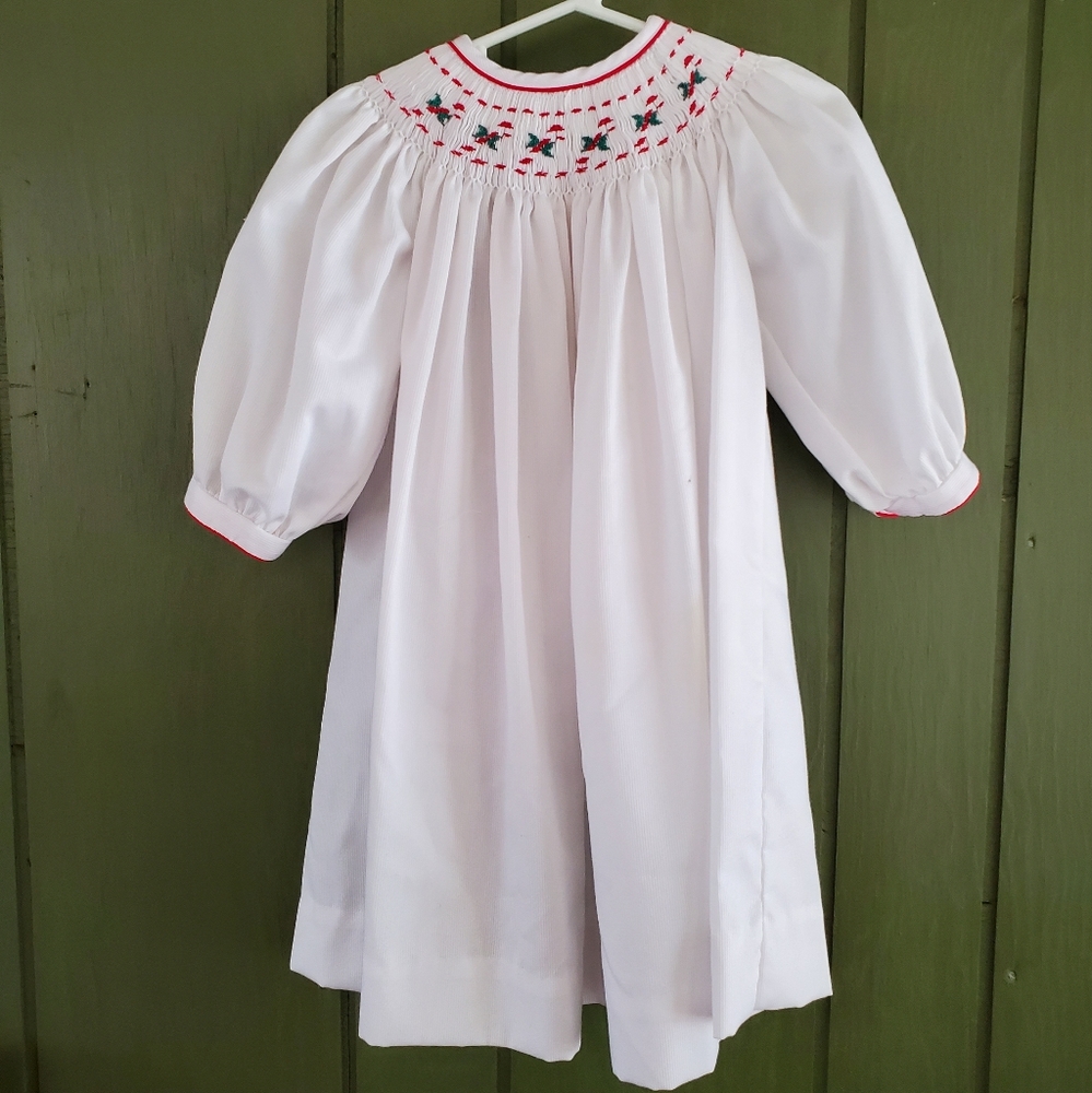 Candy Cane smocking dress